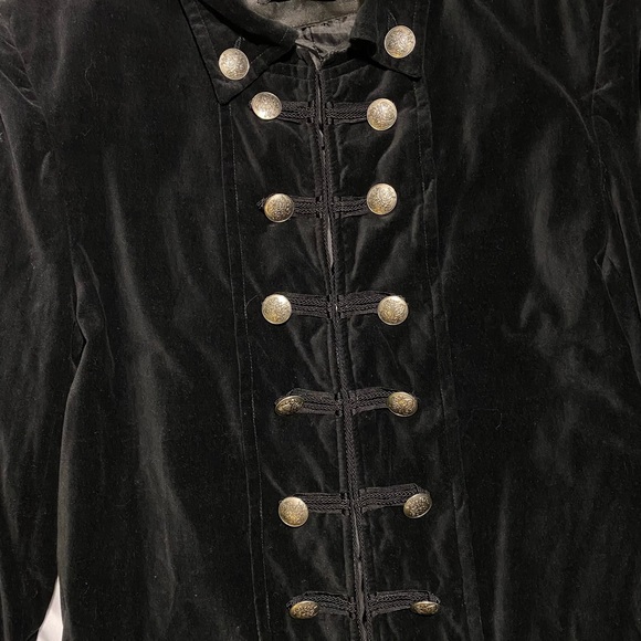 SOLD! RARE Jimi Hendrix Black Velvet Pirate Frock Coat Rock & Roll Religion Sz S - Picture 5 of 12